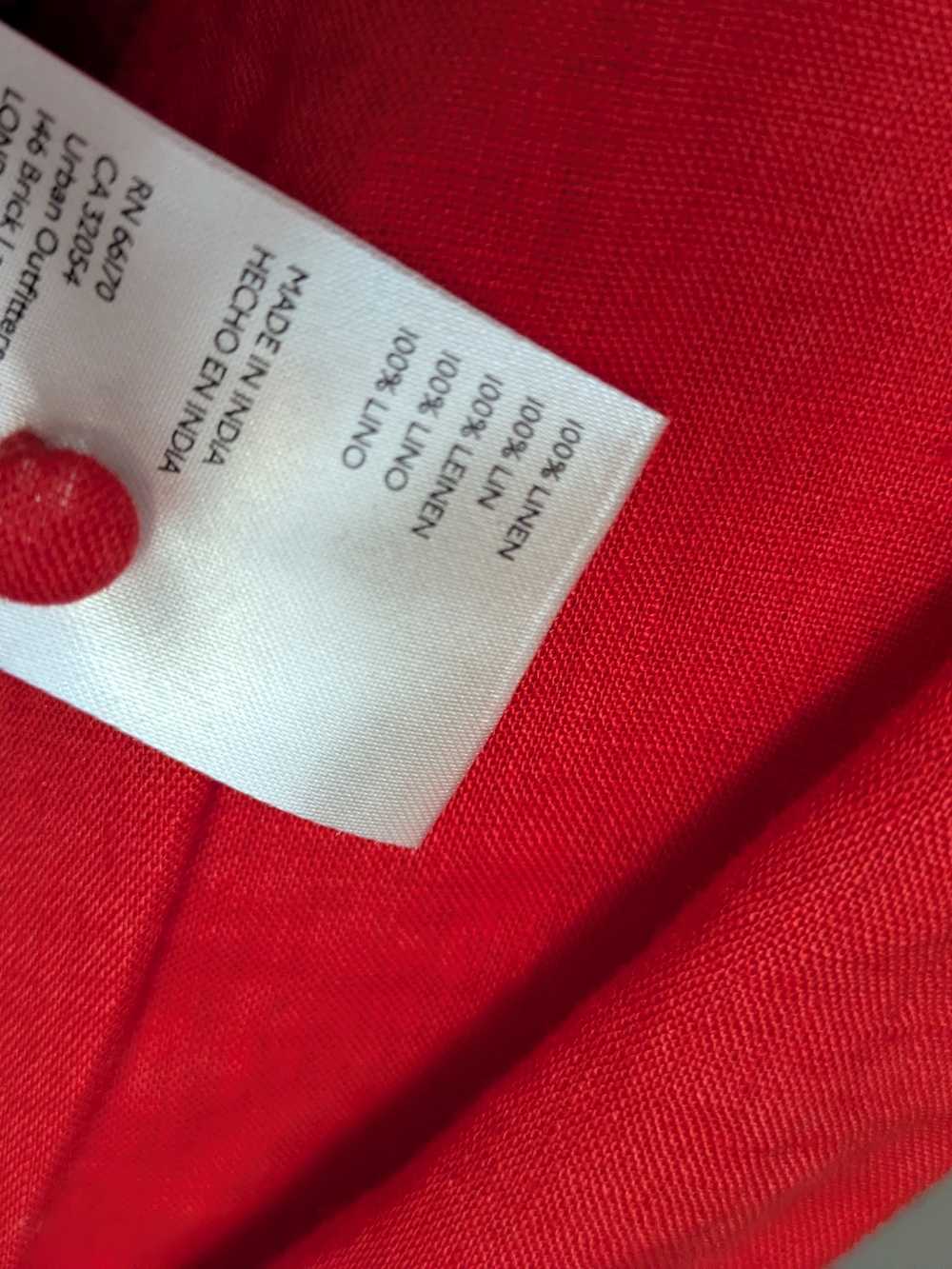 Anthropologie Maeve 100% Linen Audie Puff Sleeve Blouse Red Size XS Boho Coastal - Picture 7 of 8
